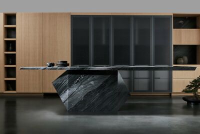 Black Tempest + fineer hout met verticale lijsten