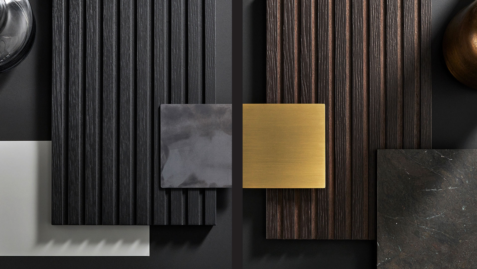 Using various composite materials to create a consistent theme